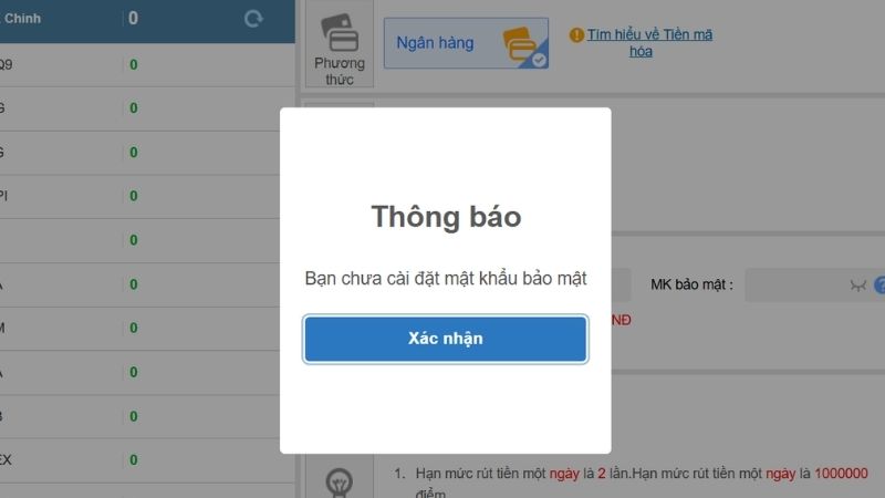 Lưu ý thời gian giao dịch